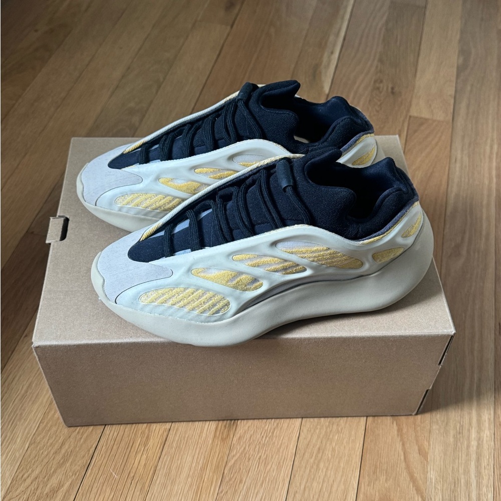 Yeezy Black and Yellow Sneakers with Slip-On Design